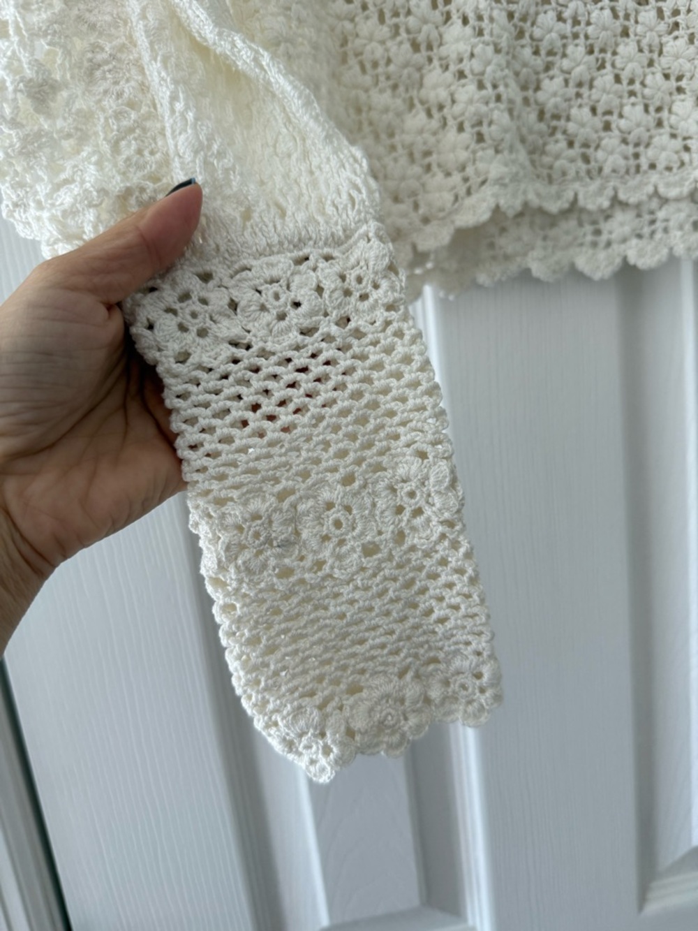 DOEN Amity Heirloom Collection Hand Crocheted Top Pearl Off White NEW with tags - Picture 4 of 7